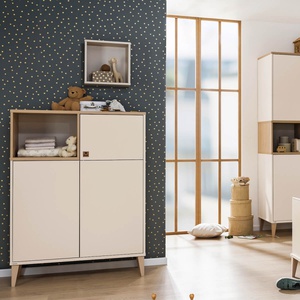 1 offenes Fach, 2 Öffnungen mit Push-to-open-Funktion, 3 Etagen MILA & BEN Paidi Beige cashmere / skandinavisches Holz