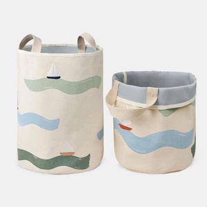 2 bestickte Körbe 31x25cm TOTO Dear April Big waves