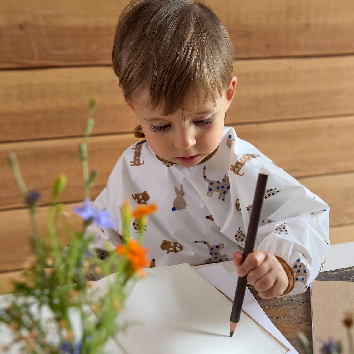 2 Lätzchen mit Ärmeln 6-24M LITTLE MATEYS Laessig königsblau