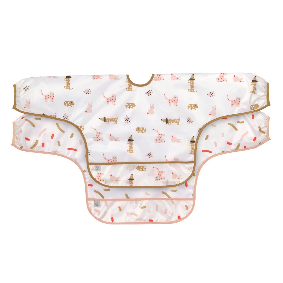 2 Lätzchen mit Ärmeln 6-24M LITTLE MATEYS Laessig spicy orange 