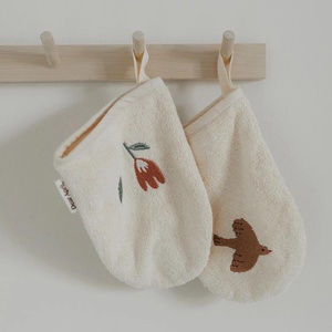 2 Waschhandschuhe 15x22cm PAW gestickt Terry Liebe April Harmonie