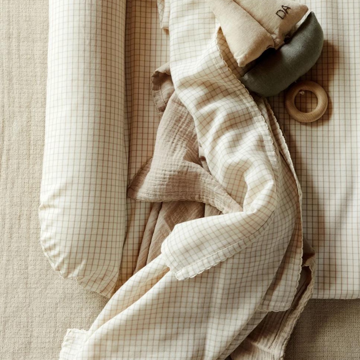 3 Musselintücher 65x65cm MIO Dear April Mini Check