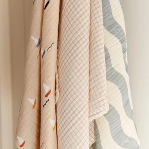 3 Musselintücher 65x65cm MIO Dear April Waves