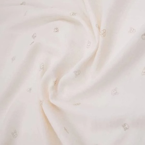 3 Windeln medium multi-use 75x75cm Bamboom Birh sand Animal friends offwhite