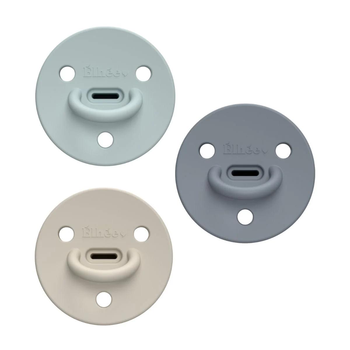 3er-Set Schnuller 0-6m ChooChoo BUDDY Elhée sand-blue ivy-green 