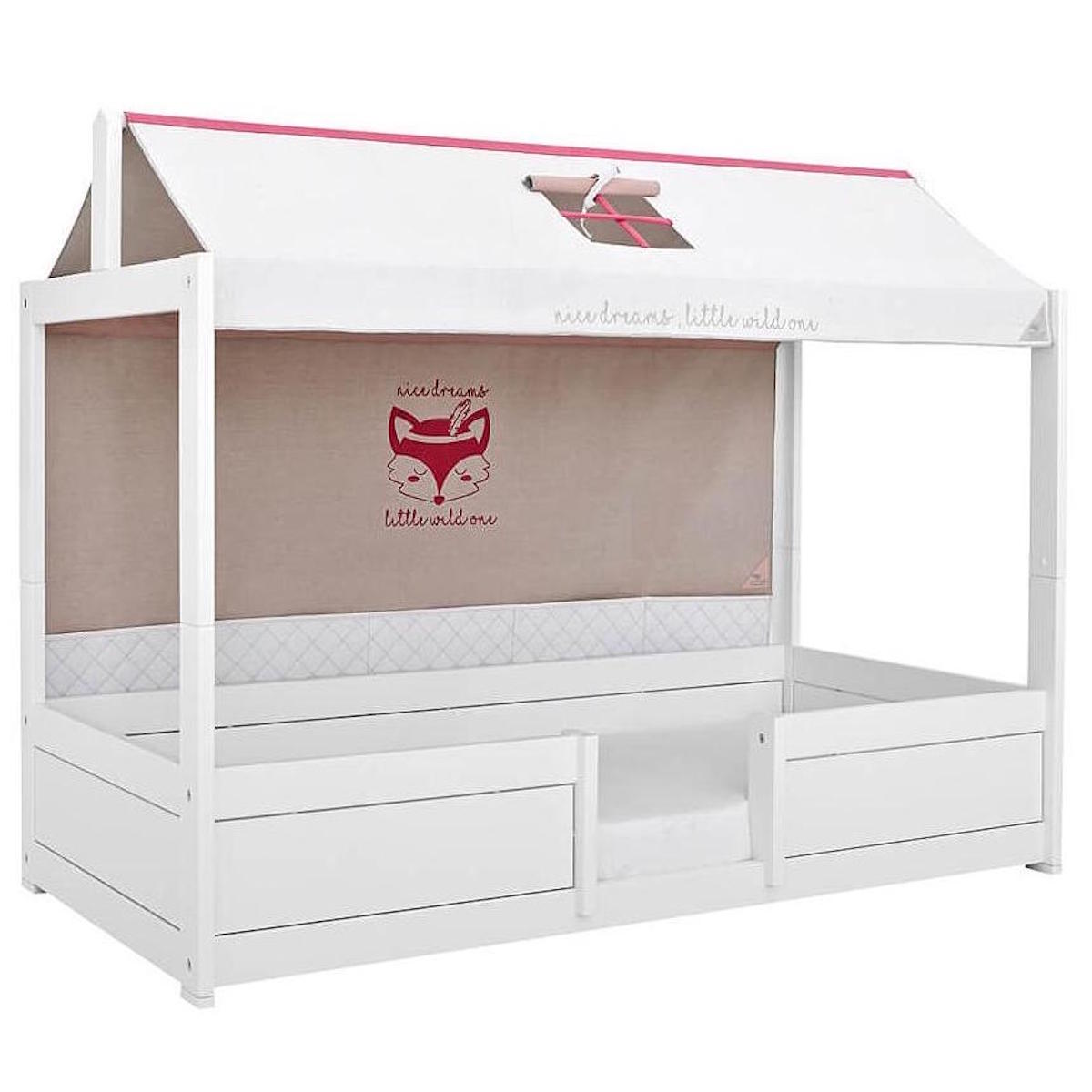 4-in-1 Bett für Stoffdach mit Deluxe Lattenrost 90x200cm Lifetime Kidsrooms weiß