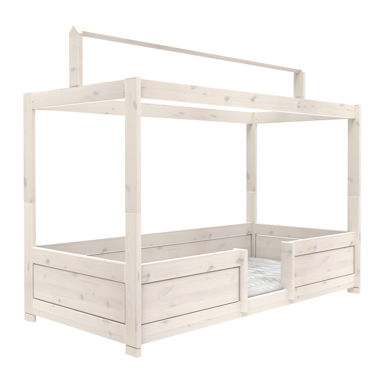 4-in-1 Bett für Stoffdach mit Deluxe Lattenrost 90x200cm Lifetime Kidsrooms whitewash
