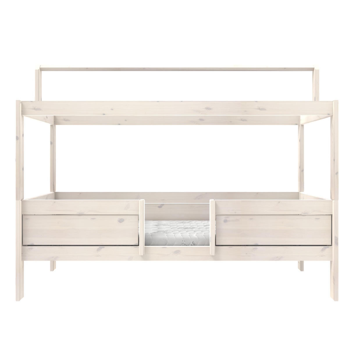 4-in-1 Bett für Stoffdach mit Deluxe Lattenrost 90x200cm Lifetime Kidsrooms whitewash