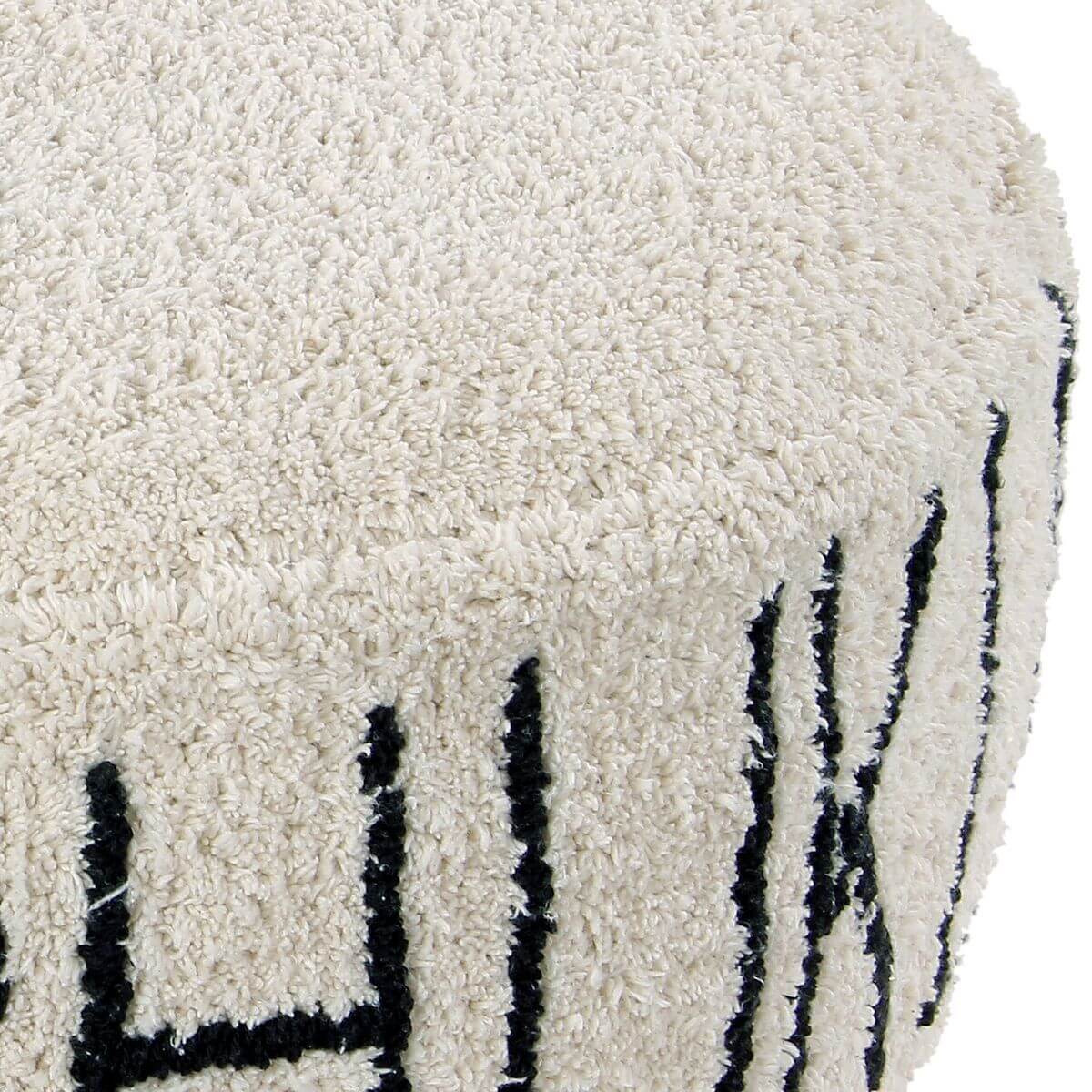 ABC Natural Pouffe - Black Lorena Canals Ø 70 cm