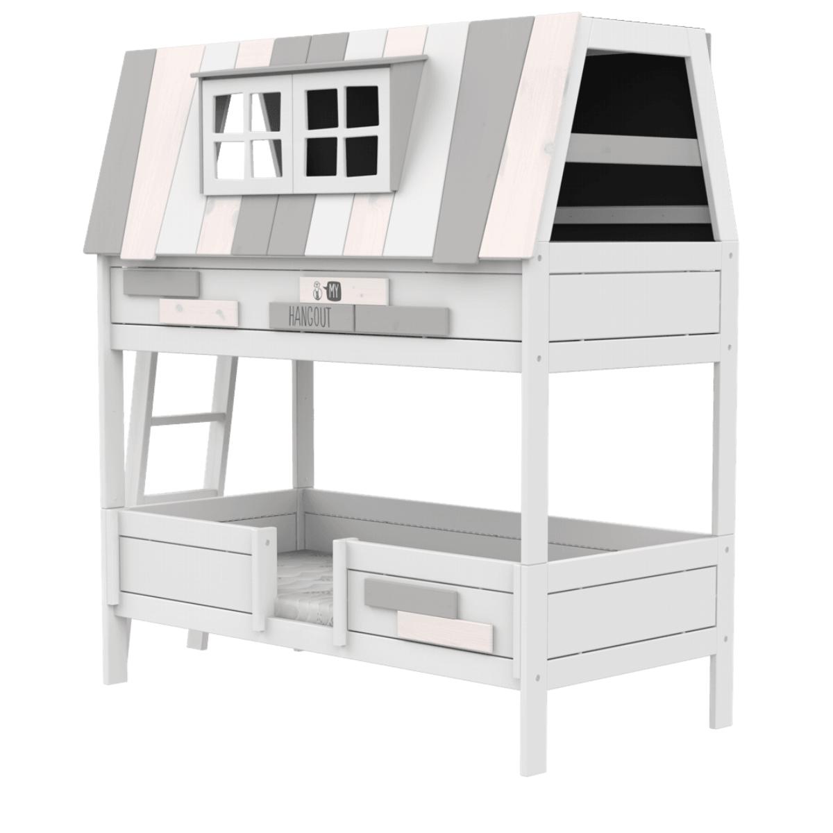 Abenteuerbett Etagenbett mit Deluxe Lattenrost 90x200cm HANGOUT Lifetime weiß
