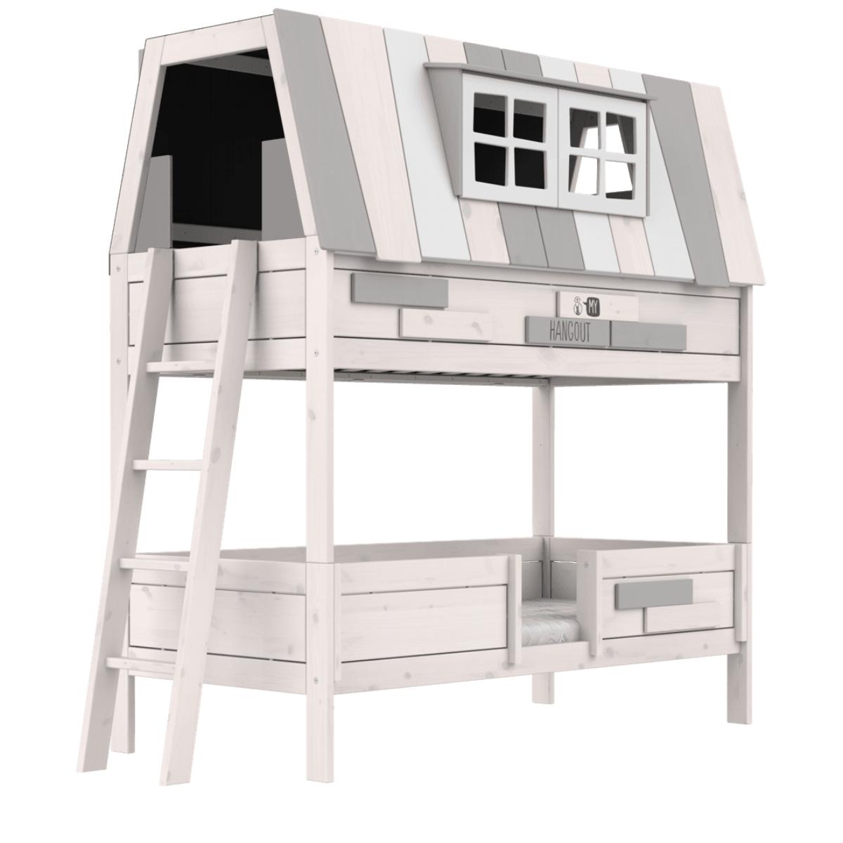 Abenteuerbett Etagenbett mit Deluxe Lattenrost 90x200cm HANGOUT Lifetime whitewash