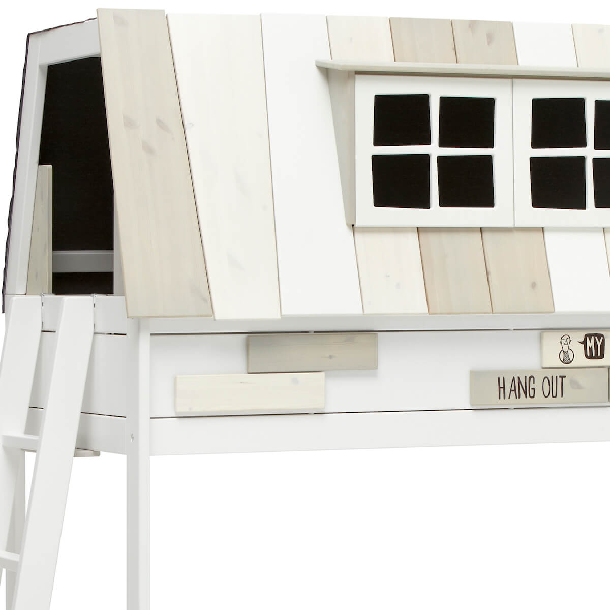 Abenteuerbett Etagenbett mit Rollrost 90x200cm HANGOUT Lifetime weiß