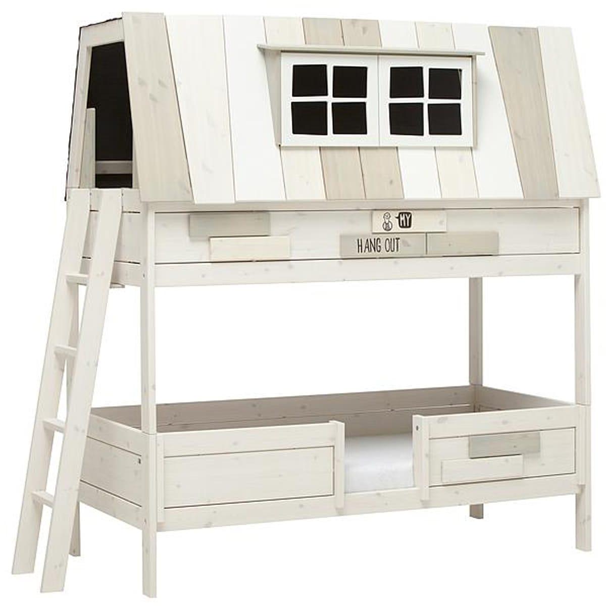 Abenteuerbett Etagenbett mit Rollrost 90x200cm HANGOUT Lifetime whitewash