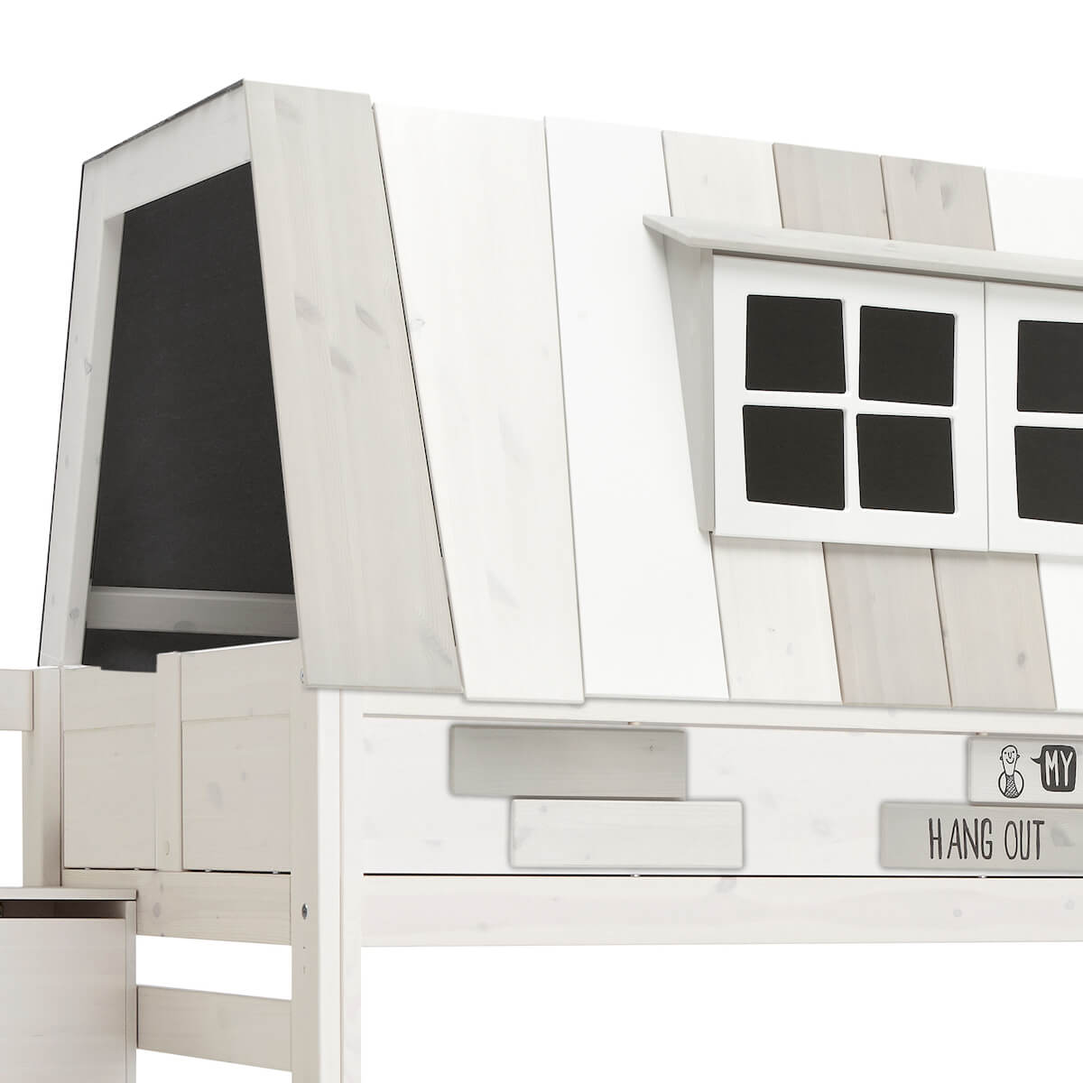 Abenteuerbett halbhoch 90x200cm Treppenmodul HANGOUT Lifetime greywash