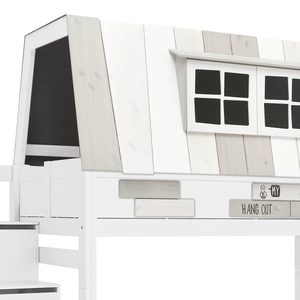 Abenteuerbett halbhoch 90x200cm Treppenmodul HANGOUT Lifetime weiß