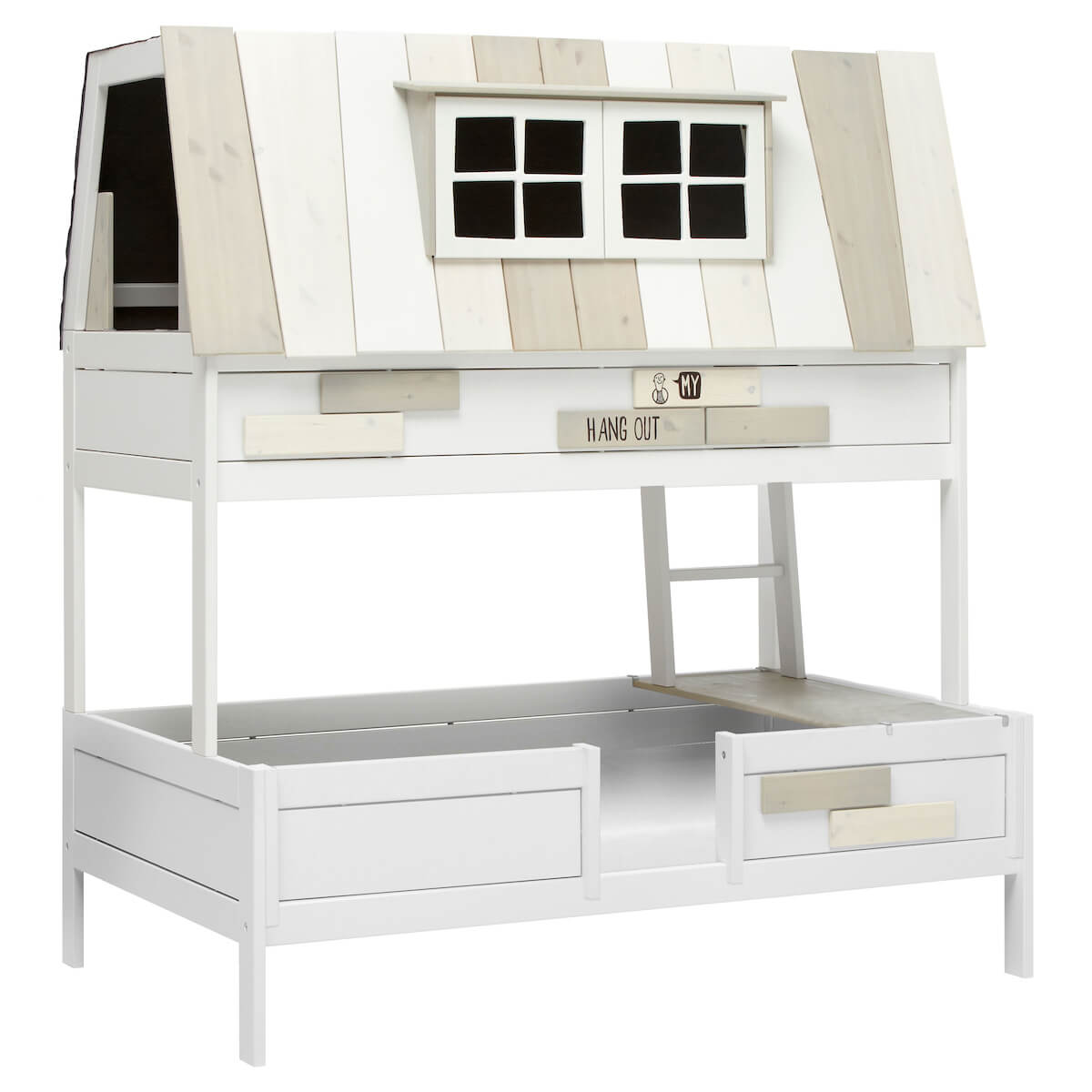 Abenteuerbett mit Deluxe Lattenrost 120x200cm HANGOUT Lifetime weiß