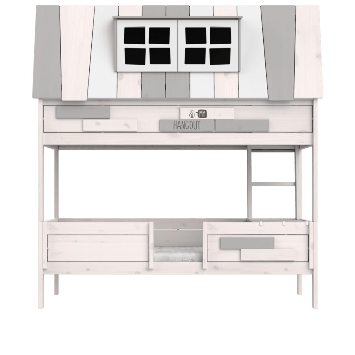 Abenteuerbett mit Rollrost 90x200cm HANGOUT Lifetime whitewash
