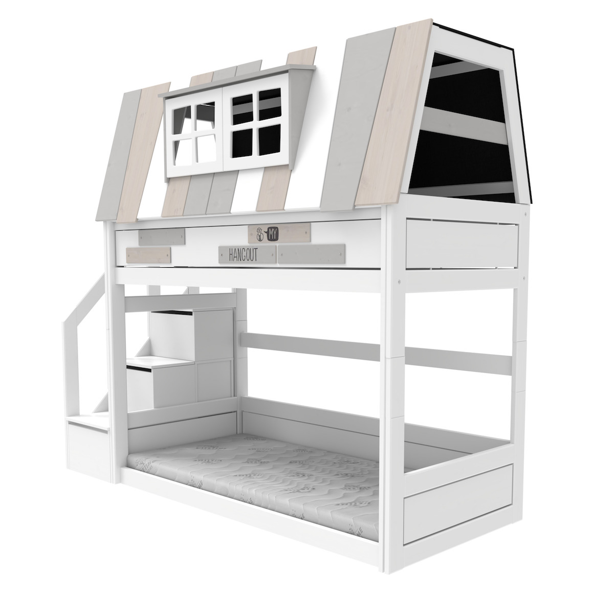 Abenteuerbett Niedrig My Hangout Fonds mit Rädern Lifetime white