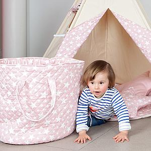 Abitare Kids Spielzeugtasche STARS Baumwolle Rosa