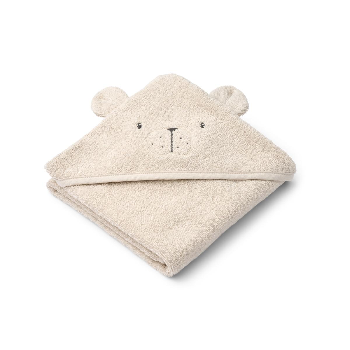 Albert Polarbear Hooded towel Liewood Sandy