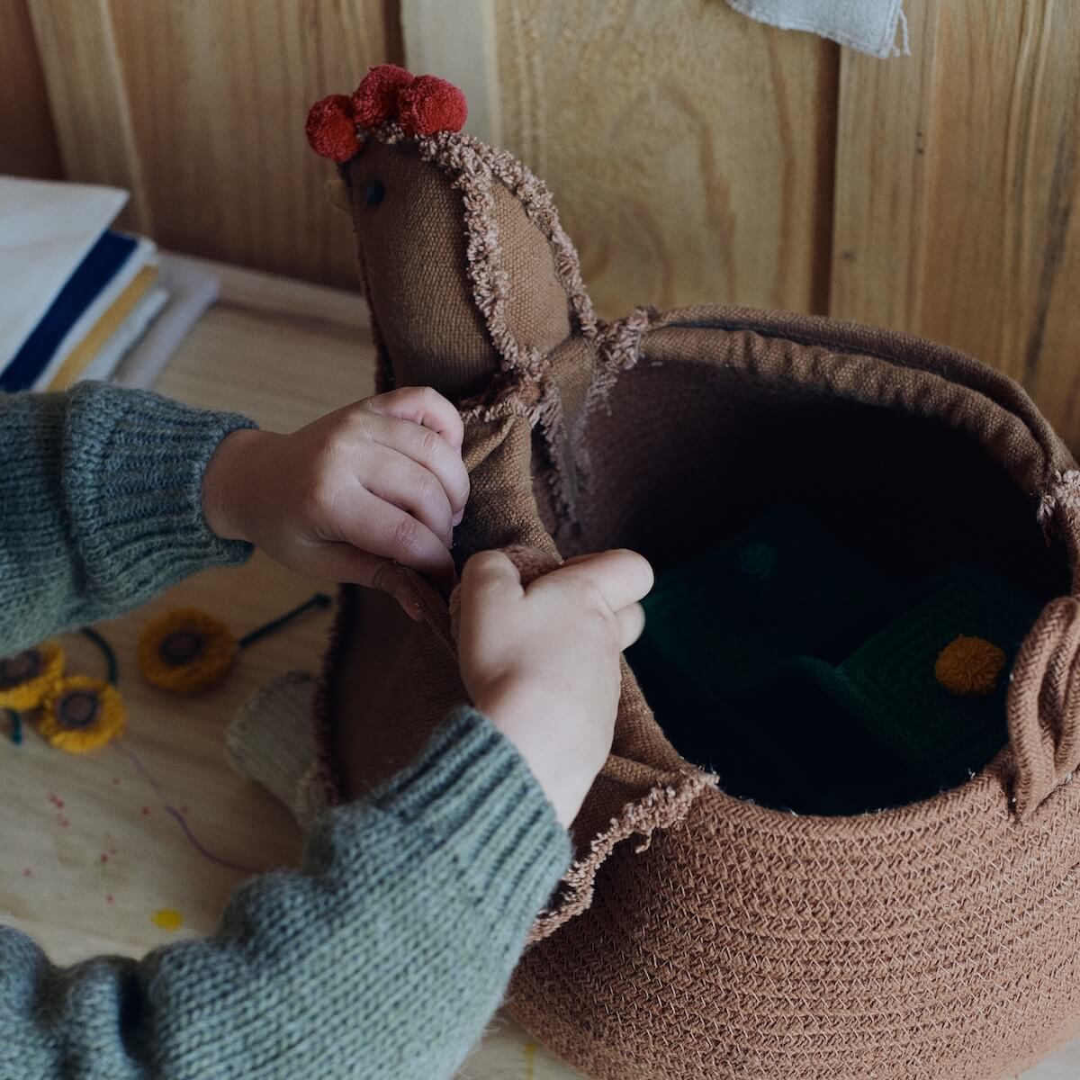 Aufbewahrungskorb HuhnToffee 48x32x29cm Lorena Canals