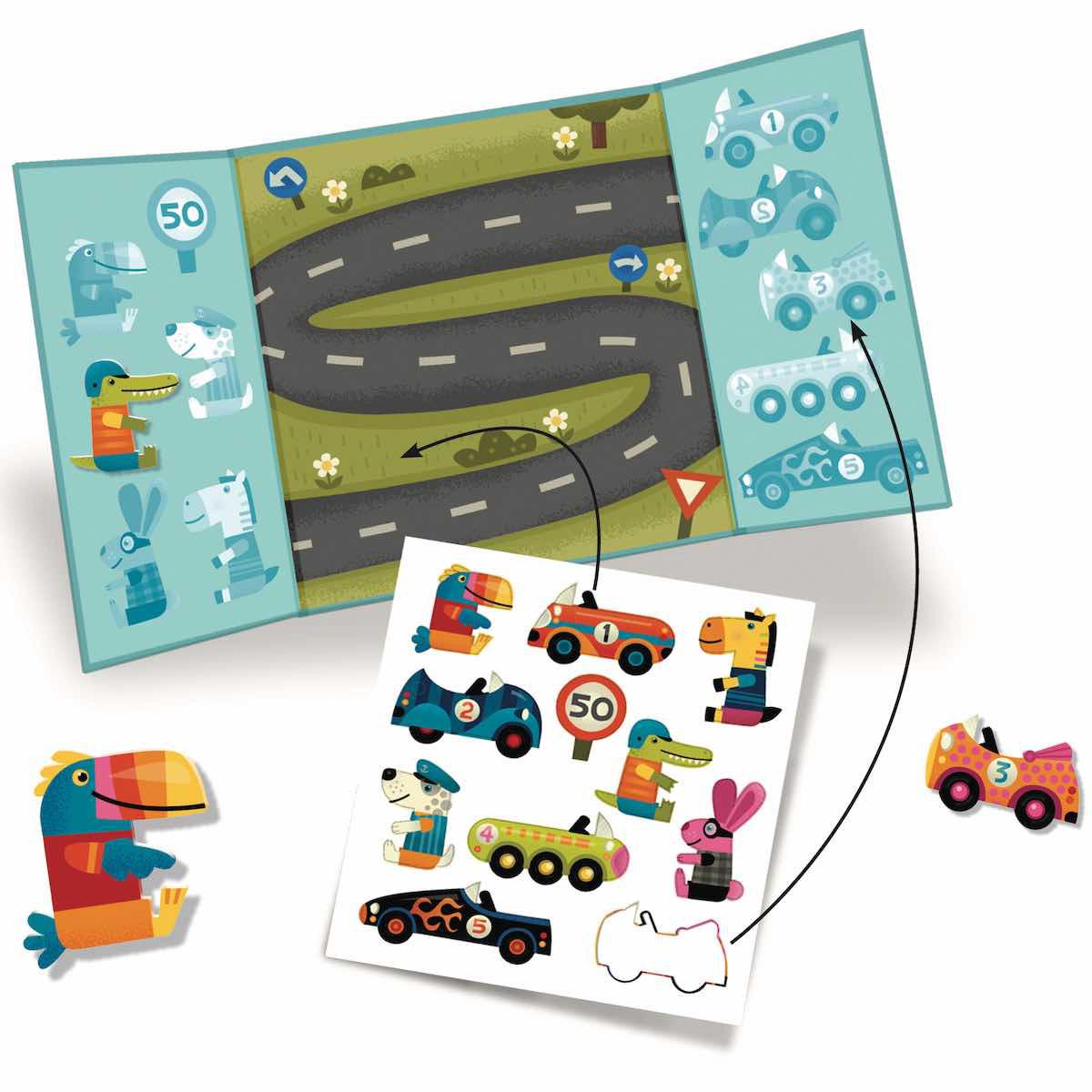 Aufkleber für die Kleinen DIE AUTOS Djeco