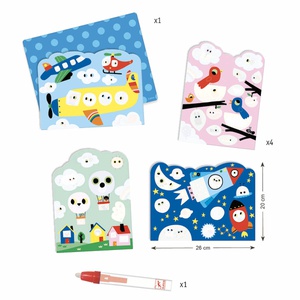 Ausmalbilder der Kleinen CACHÉ DANS LE CIEL Djeco WIP