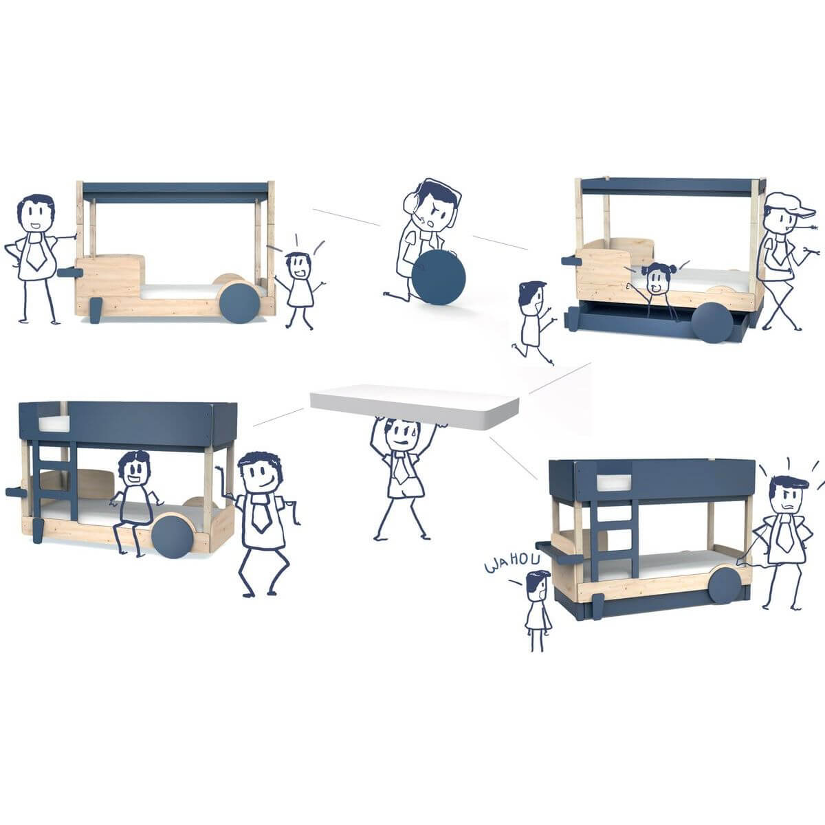 Ausziehbett DISCOVERY Mathy by Bols puderrosa