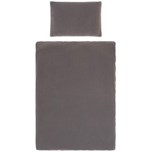 Baby Bedding set, GOTS Muslin anthracite Laessig
