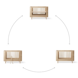 Babybett 68x122cm/162cm WOOD MINI+ Oliver Furniture Eiche
