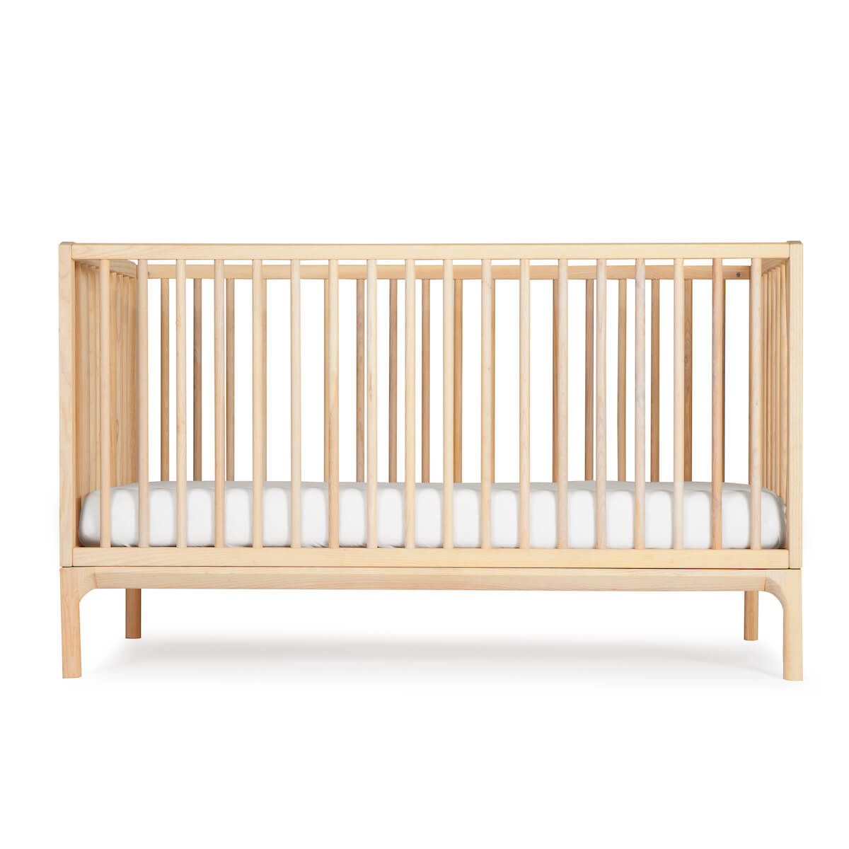 Babybett KERA in Buche mit Aufsatz Straight-Sockelfuß Bevel