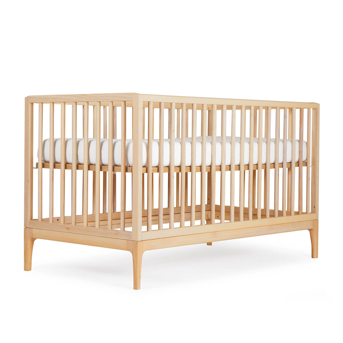 Babybett KERA in Buche mit Aufsatz Straight-Sockelfuß Curve