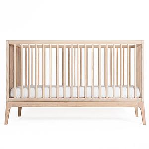 Babybett KERA in Esche mit Aufsatz Round-Sockelfuß Pure