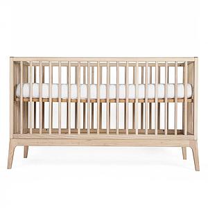 Babybett KERA in Esche mit Aufsatz Straight-Sockelfuß Pure