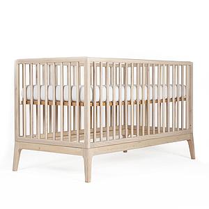 Babybett KERA in Esche mit Aufsatz Straight-Sockelfuß Pure