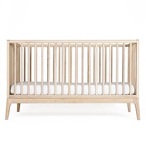 Babybett KERA in Esche mit Aufsatz Straight-Sockelfuß Pure