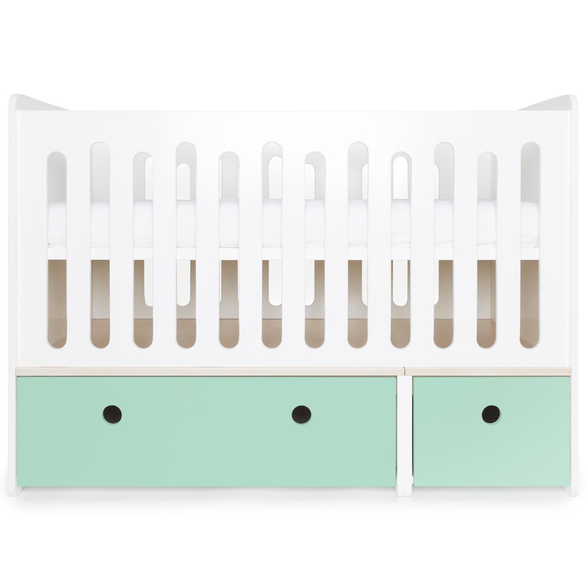 Babybett mitwachsend 70x140cm COLORFLEX mint