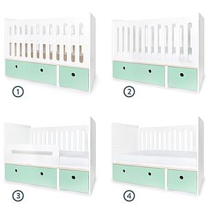 Babybett mitwachsend 70x140cm COLORFLEX mint