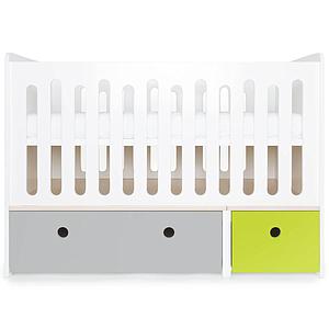 Babybett mitwachsend 70x140cm COLORFLEX pearl grey-lime