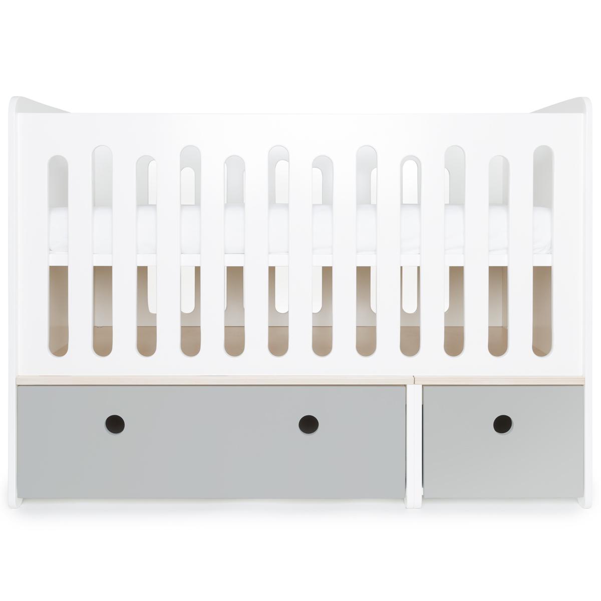 Babybett mitwachsend 70x140cm COLORFLEX pearl grey 