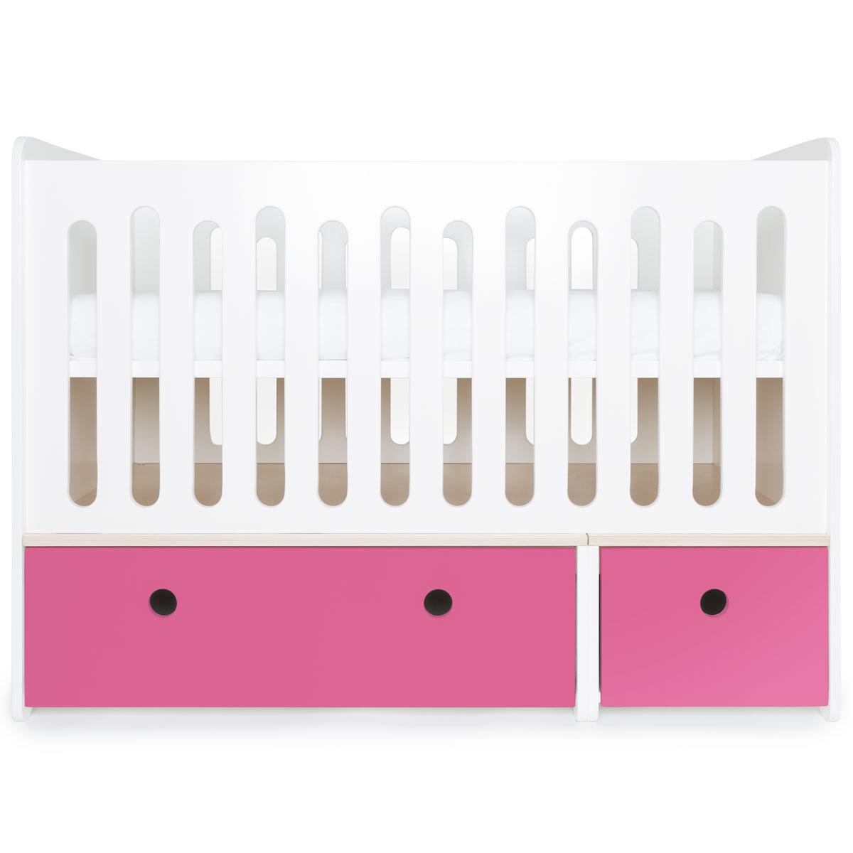 Babybett mitwachsend 70x140cm COLORFLEX pink