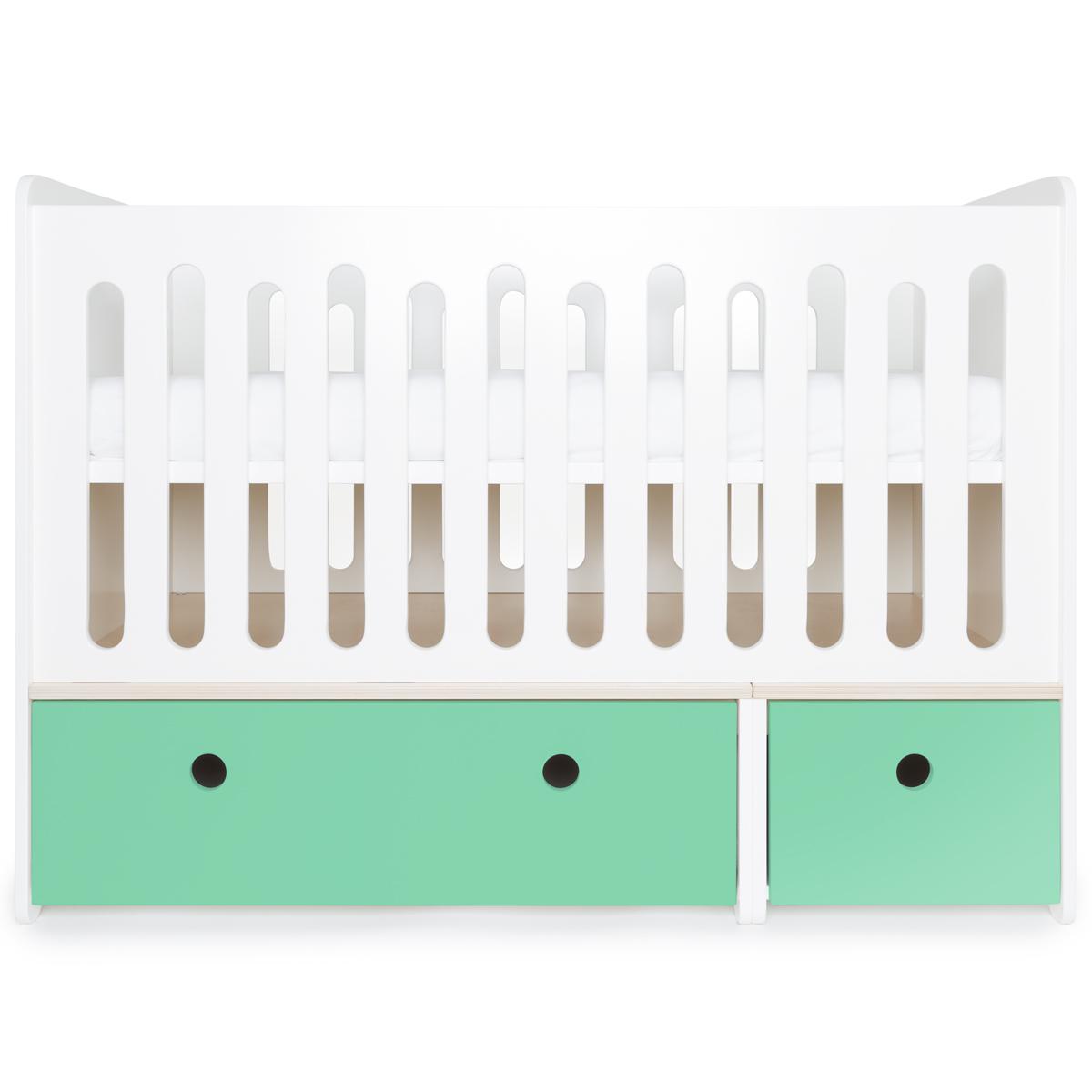 Babybett mitwachsend 70x140cm COLORFLEX sea foam