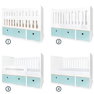 Babybett mitwachsend 70x140cm COLORFLEX sky blue 