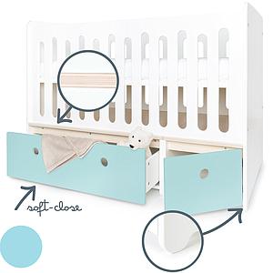 Babybett mitwachsend 70x140cm COLORFLEX sky blue 