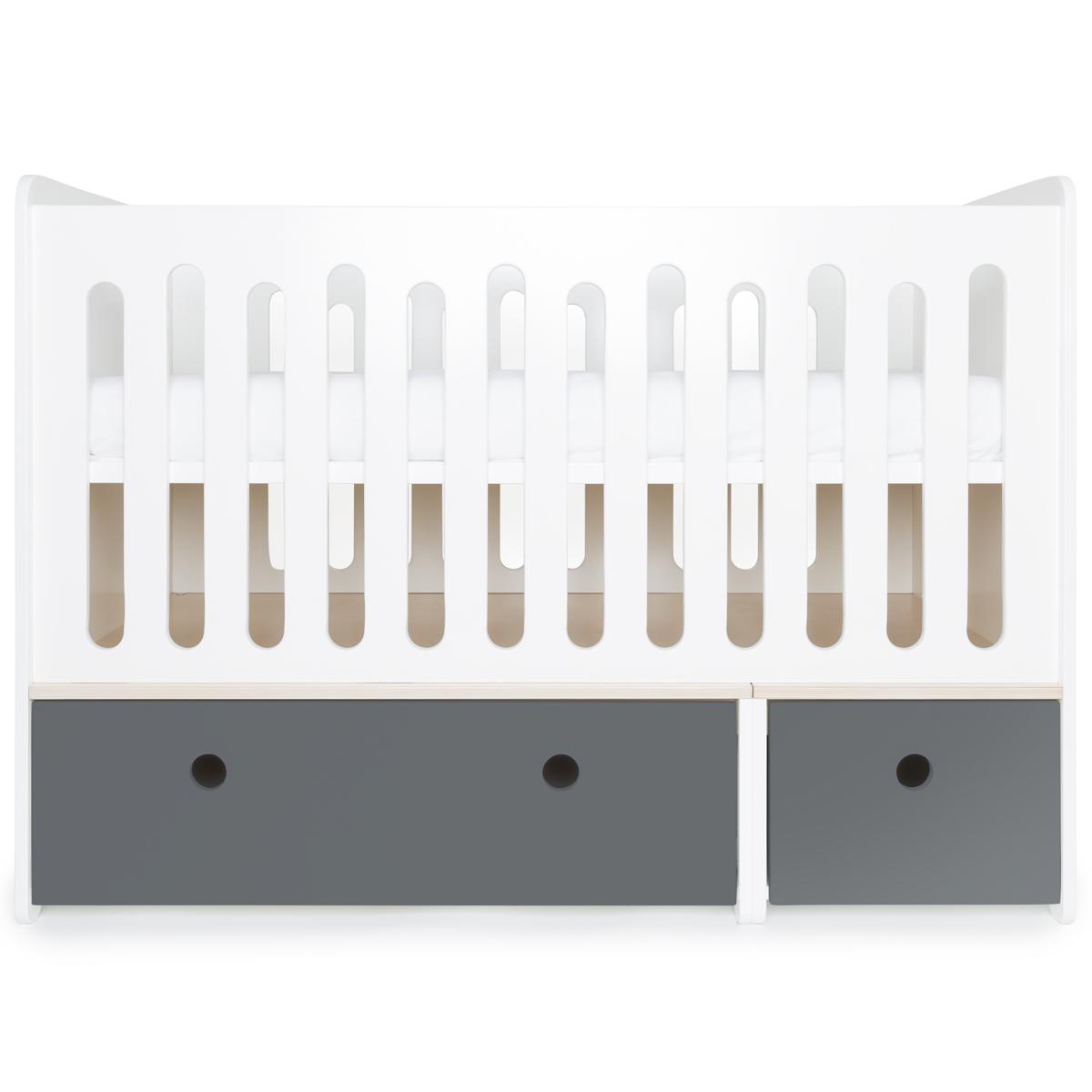 Babybett mitwachsend 70x140cm COLORFLEX space grey 