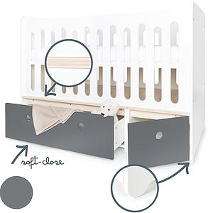 Babybett mitwachsend 70x140cm COLORFLEX space grey 
