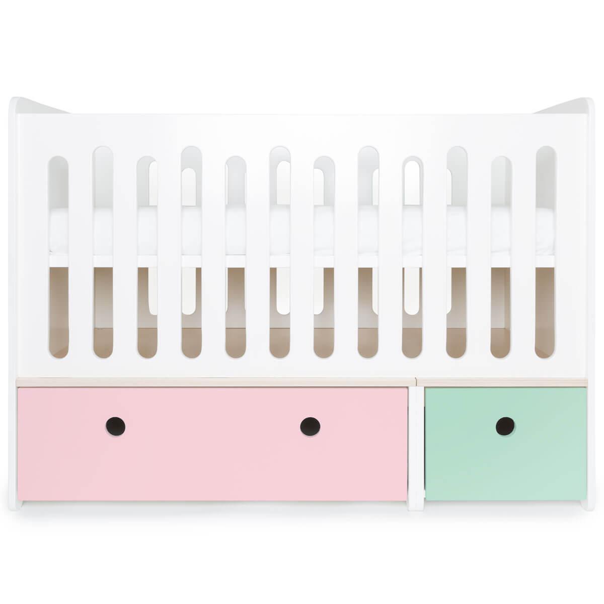 Babybett mitwachsend 70x140cm COLORFLEX sweet pink-mint