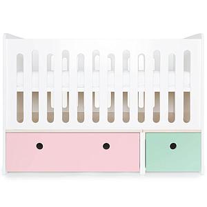 Babybett mitwachsend 70x140cm COLORFLEX sweet pink-mint