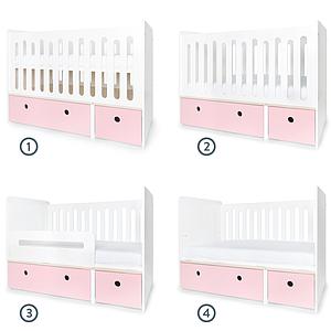 Babybett mitwachsend 70x140cm COLORFLEX sweet pink 