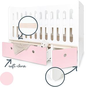 Babybett mitwachsend 70x140cm COLORFLEX sweet pink 